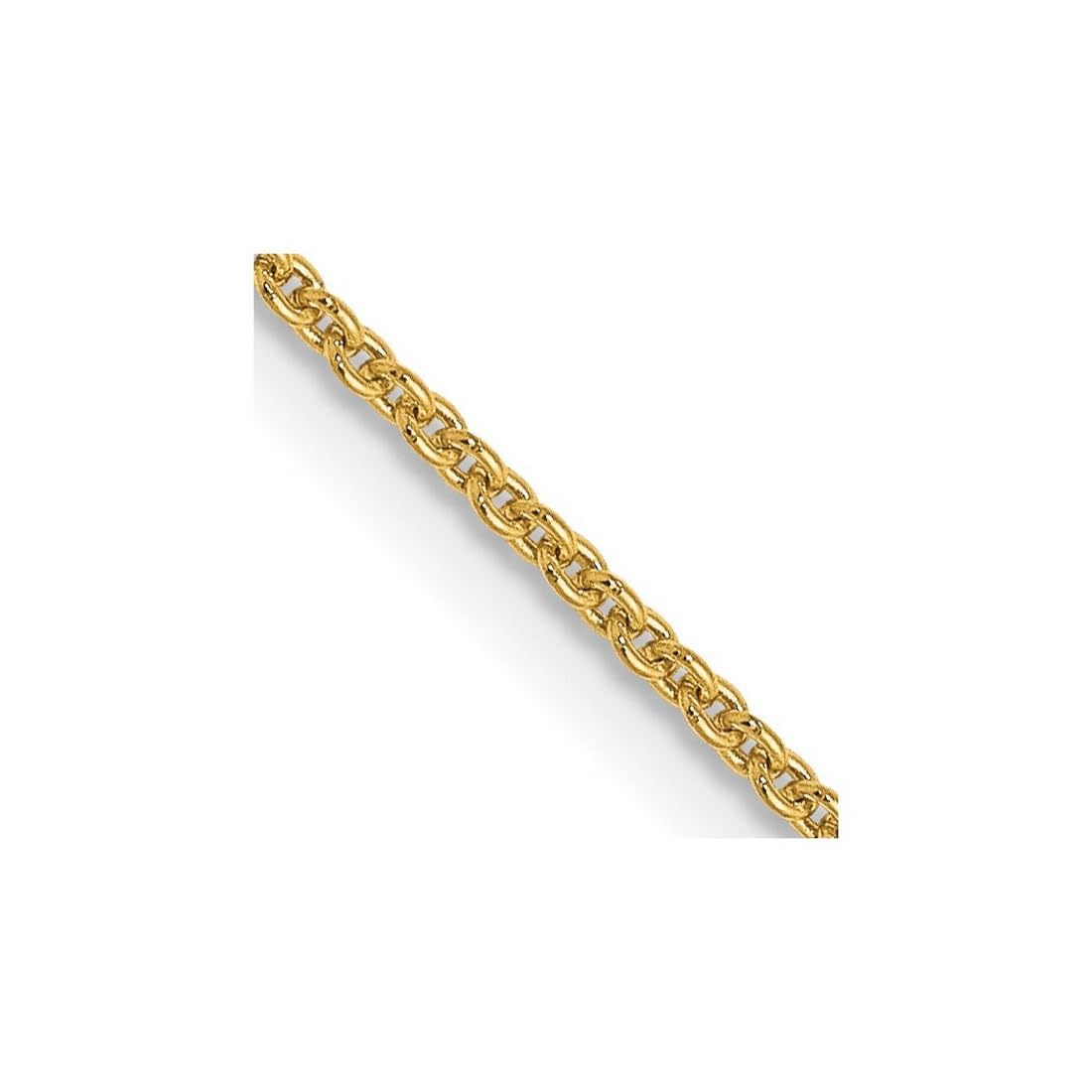 14K Gold Round Cable Chain Necklace for Women & Men - Adjustable Lengths 16
