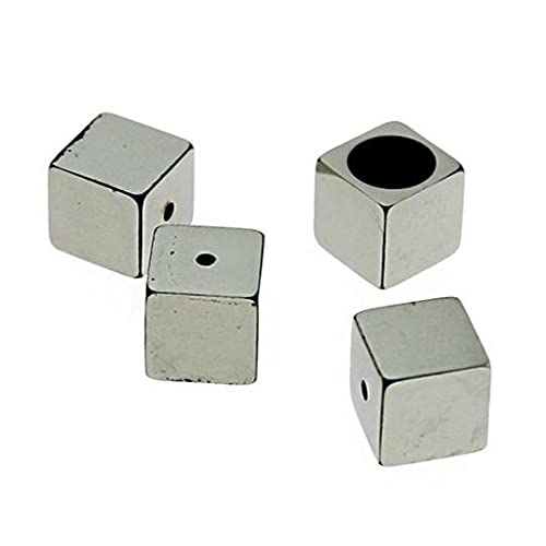 2 Pack 8mm x 8mm Stainless Steel Cube Spacer Beads - Silver Tone Jewelry Making Supplies for DIY Bracelets, Necklaces & Earrings - Perfect for Beading, Crafting & Gift Making (MT100)