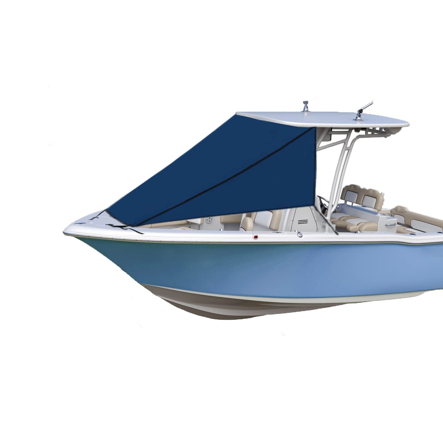 Premium T-Top Bow Shade Boat Cover 8x9.5 Feet - UV Protection & Waterproof Canopy for Fishing Boats, Pontoon, Yachts - Perfect for Sun Protection & Outdoor Boating Activities