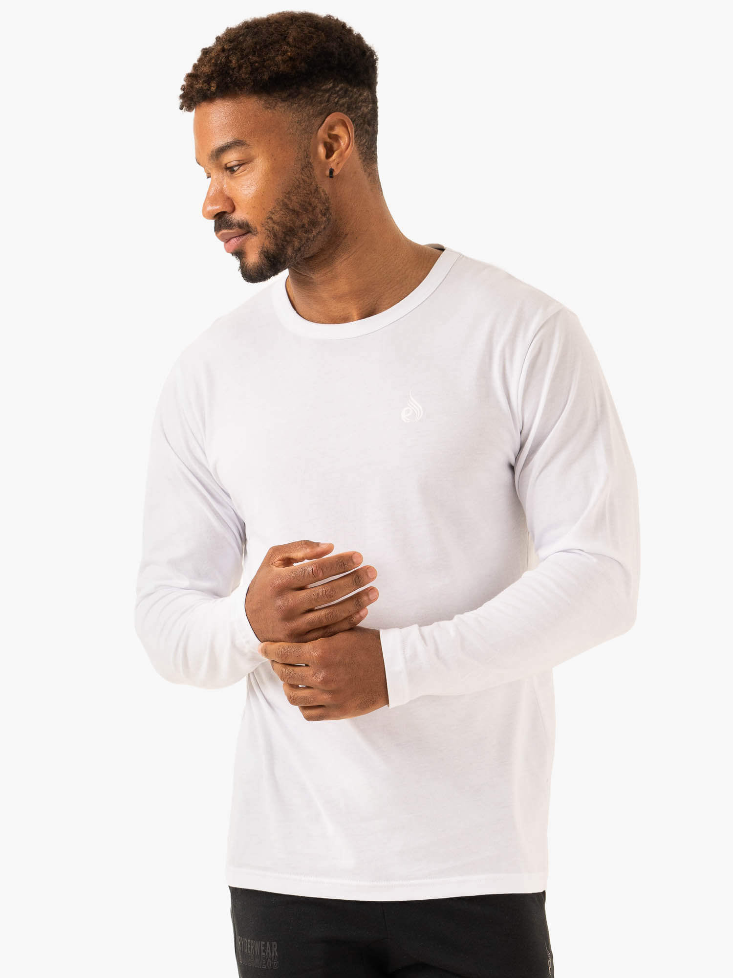 Premium Lift Long Sleeve T-Shirt for Men & Women - Soft Cotton White Crewneck Tee - Perfect for Gym, Workout & Casual Wear