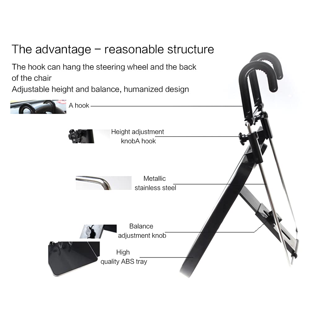 Portable Steering Wheel Desk - Adjustable Car Laptop Stand with Cup Holder | Multifunctional Seat Tray for Working, Eating & Writing | Perfect for Road Trips, Commuting & Remote Work (Standard Edition)