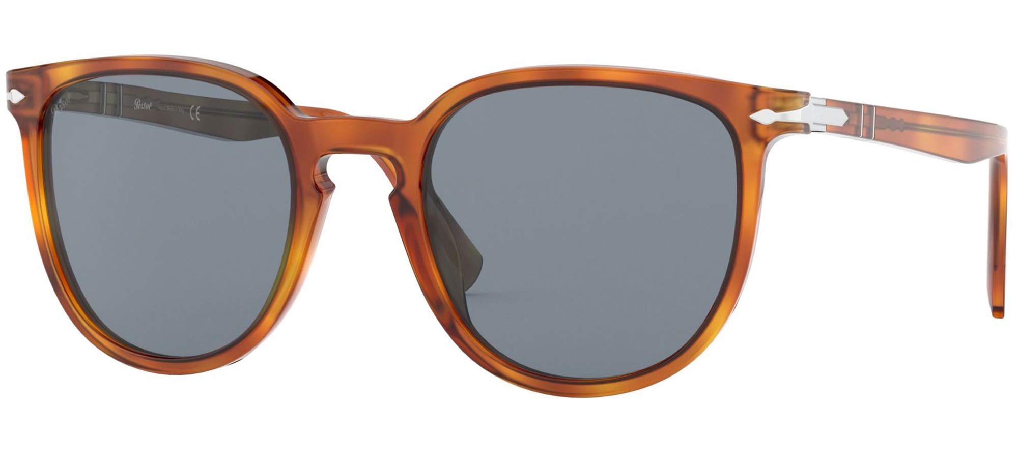 Persol PO3226S Round Polarized Sunglasses for Men & Women – Classic Retro Style UV Protection – Perfect for Driving, Travel & Outdoor Activities