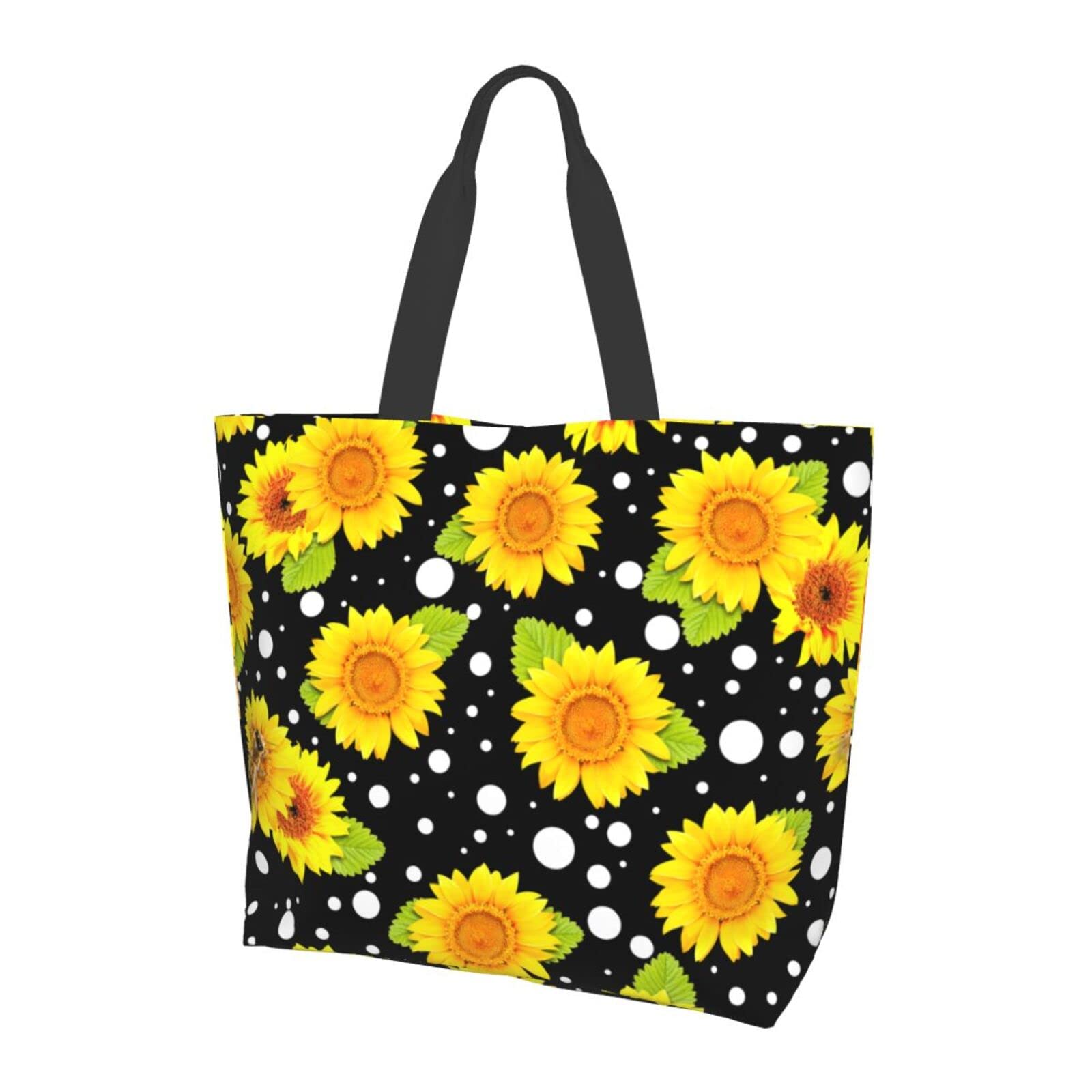 Eco-Friendly Large Canvas Tote Bag - Reusable Foldable Washable Shopping Bag with Sturdy Handles | Perfect for Groceries, Beach Trips & Farmers Market