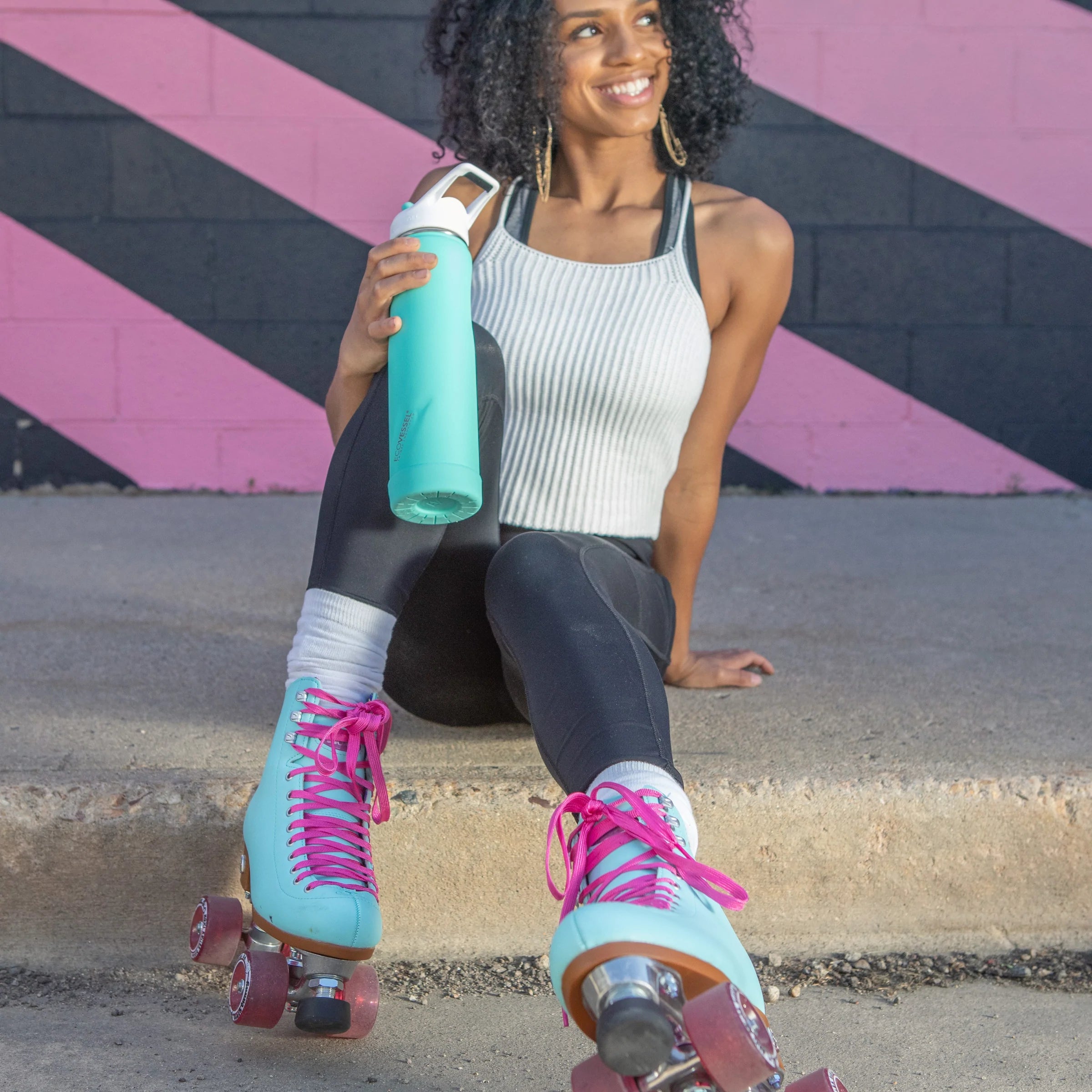 EcoVessel Summit 24oz Insulated Stainless Steel Water Bottle with Straw - Leakproof, BPA Free, Keeps Drinks Cold 24Hrs/Hot 12Hrs - Perfect for Hiking, Gym, Work & Outdoor Activities