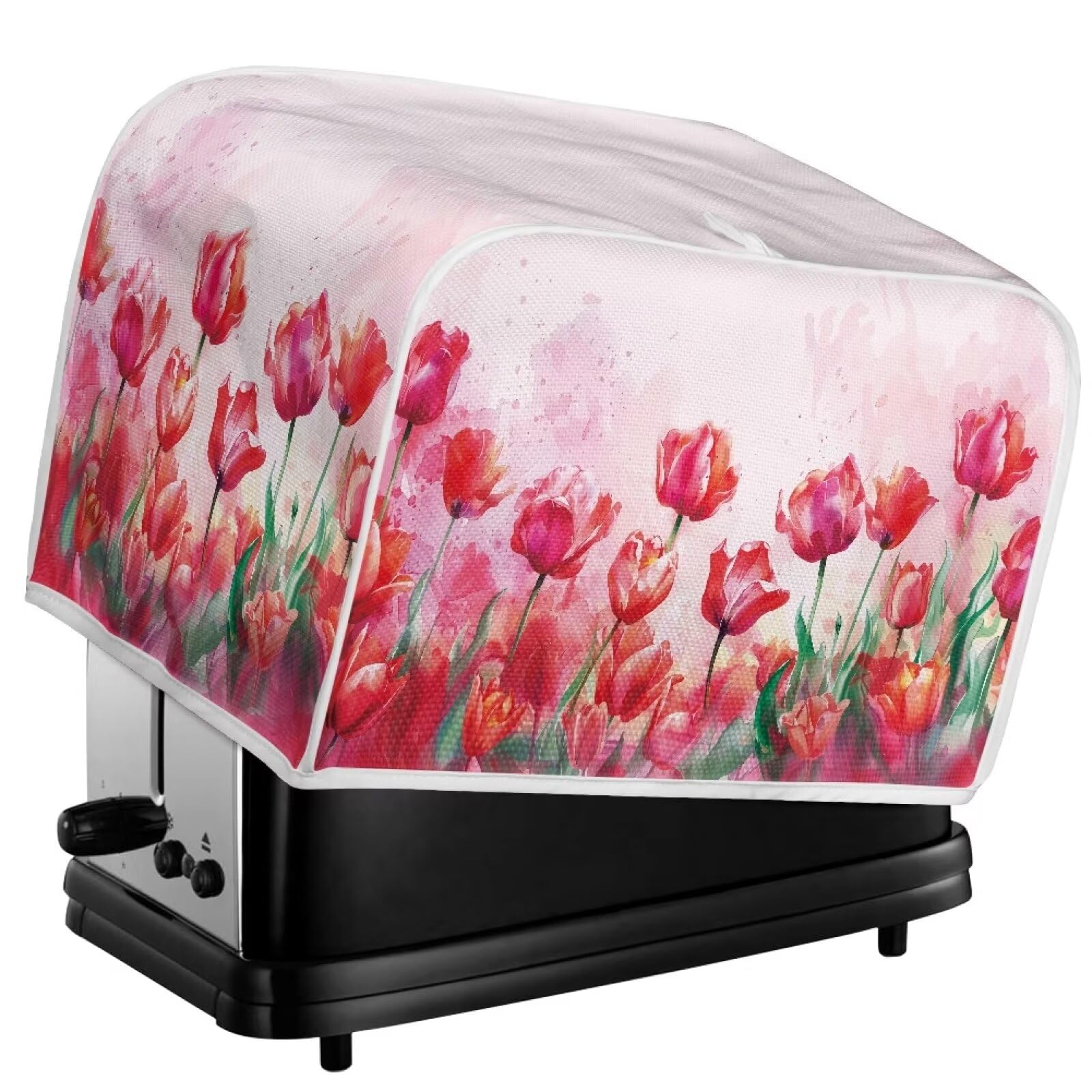 Flowers 2-Slice Toaster Cover - Waterproof Bread Maker Oven Dust Cover - Anti-Scratch Kitchen Accessory Decor for Countertop Protection & Style