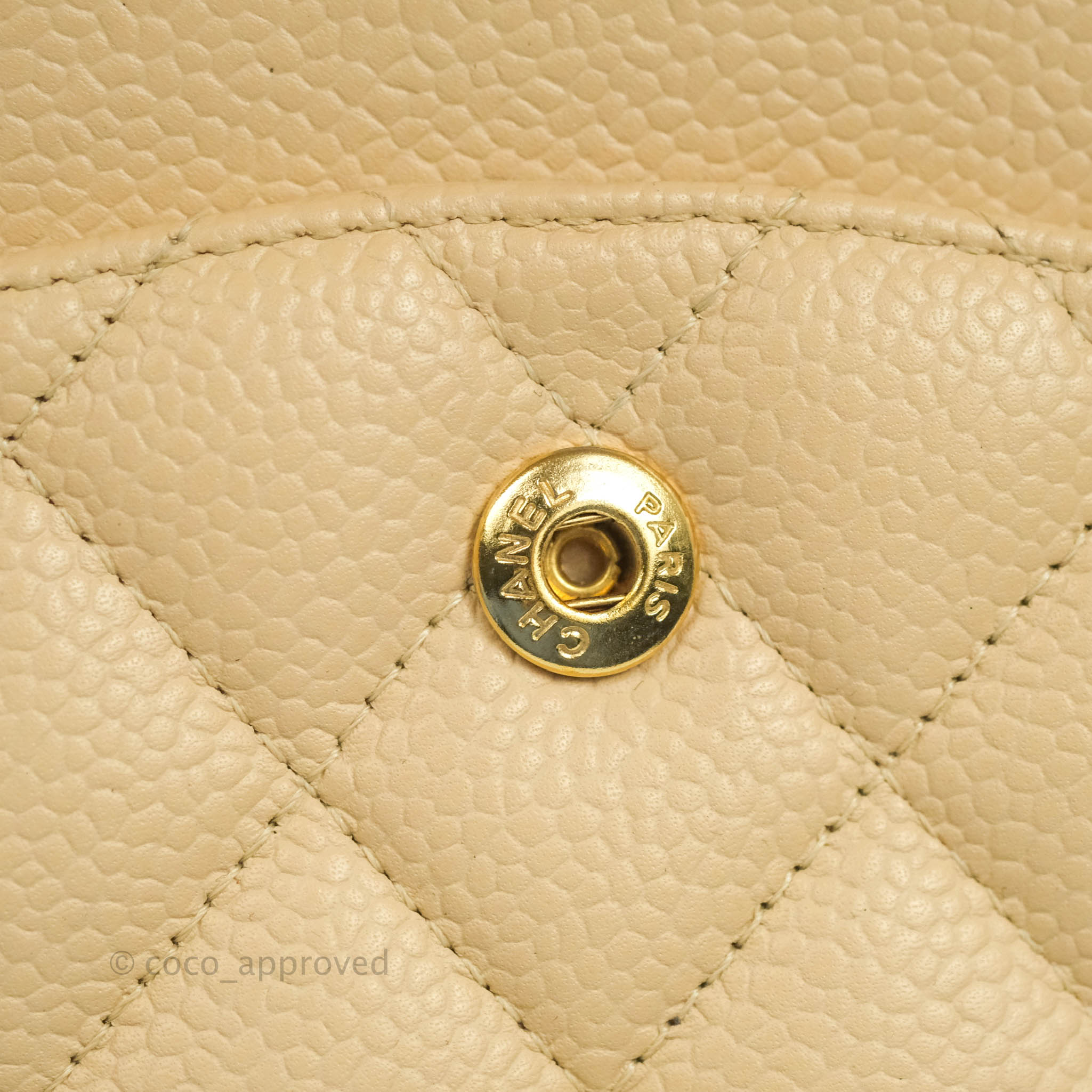 Chanel Classic Medium Double Flap Bag in Beige Caviar Leather with Gold Hardware - Luxury Designer Handbag for Women, Perfect for Work, Evening Events & Special Occasions