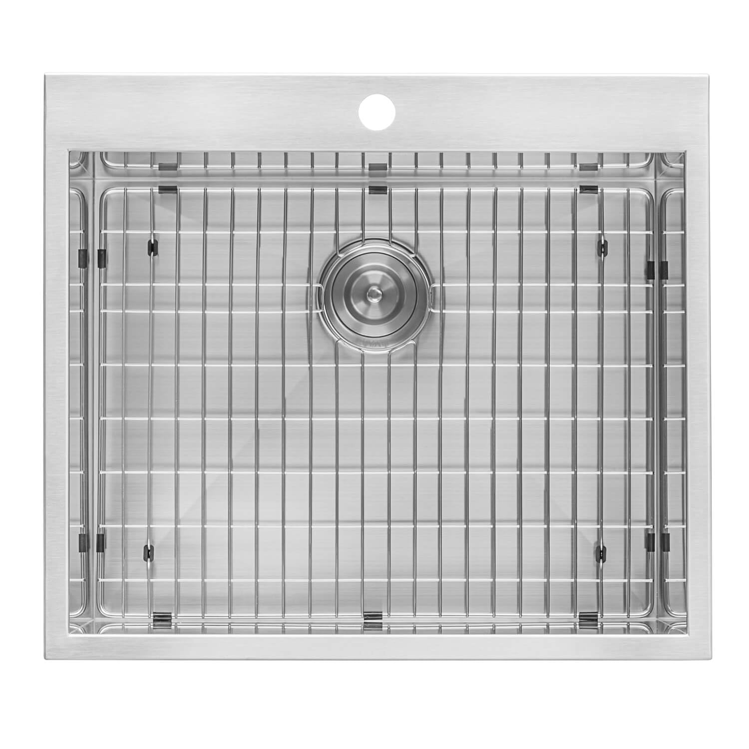 Ruvati 25 x 22 x 12 Inch Drop-in Topmount Stainless Steel Utility Sink - 16 Gauge Deep Single Bowl Laundry Room & RV Sink (Model RVU6010) - Perfect for Laundry Rooms, Basements, Garages & RV Camping