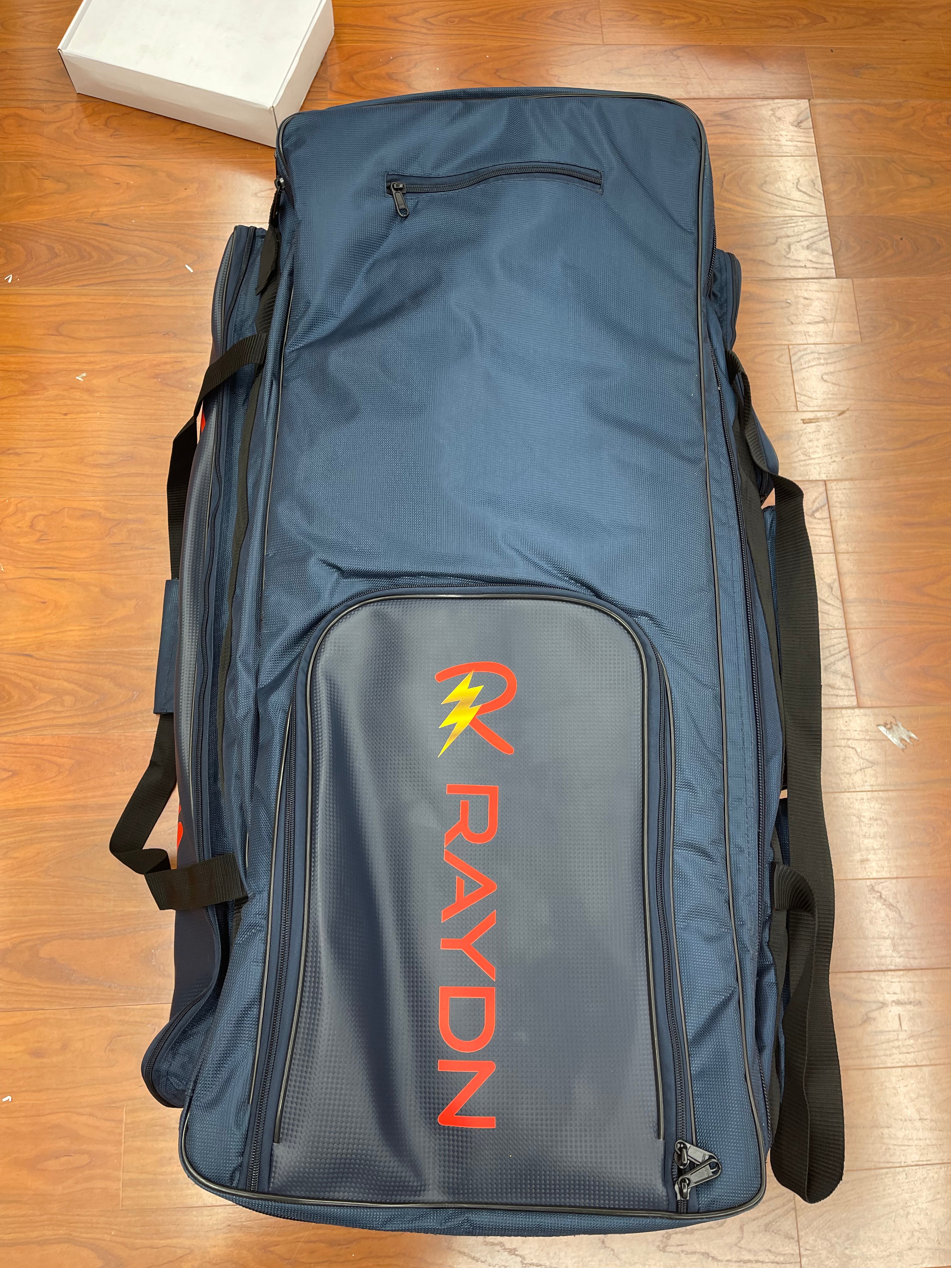 Raydn Professional Wheelie Premium Adult Cricket Kit Bag - Navy Blue & Black - Durable Cricket Equipment for Training & Matches - Perfect for Cricket Players & Enthusiasts