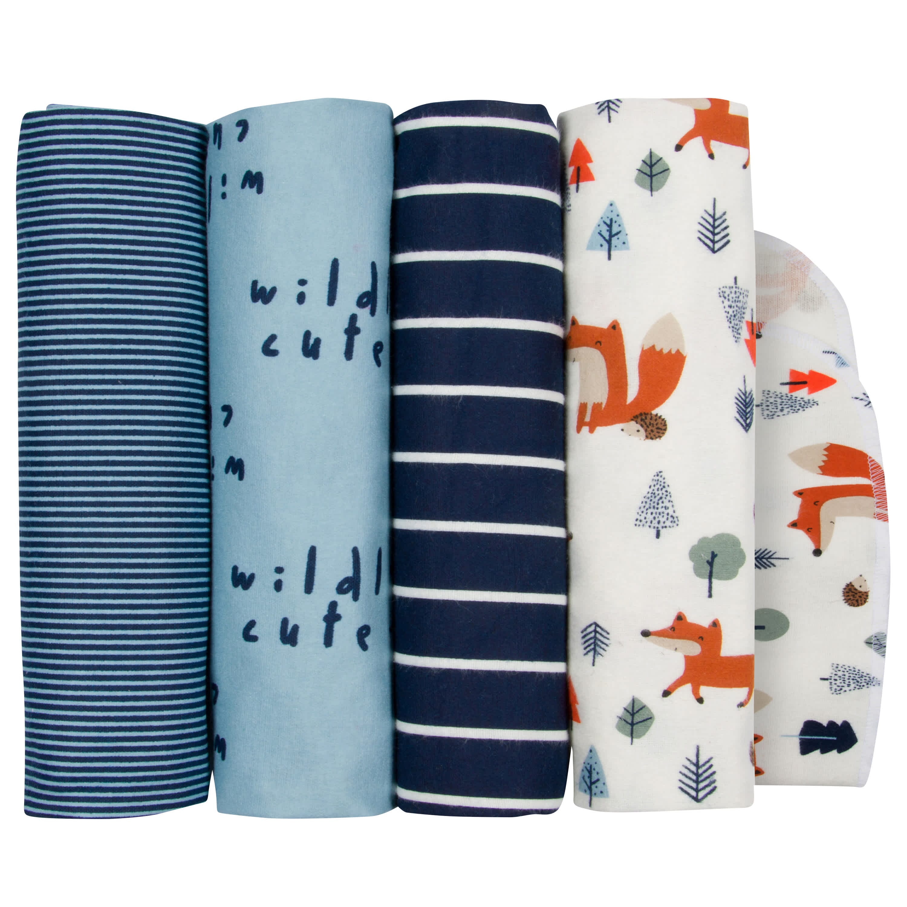 4 Pack Baby Boys Fox Flannel Receiving Blankets - Soft & Cozy Newborn Swaddle Blankets for Boys & Girls - Perfect for Nursery, Swaddling, Stroller & Photo Shoots