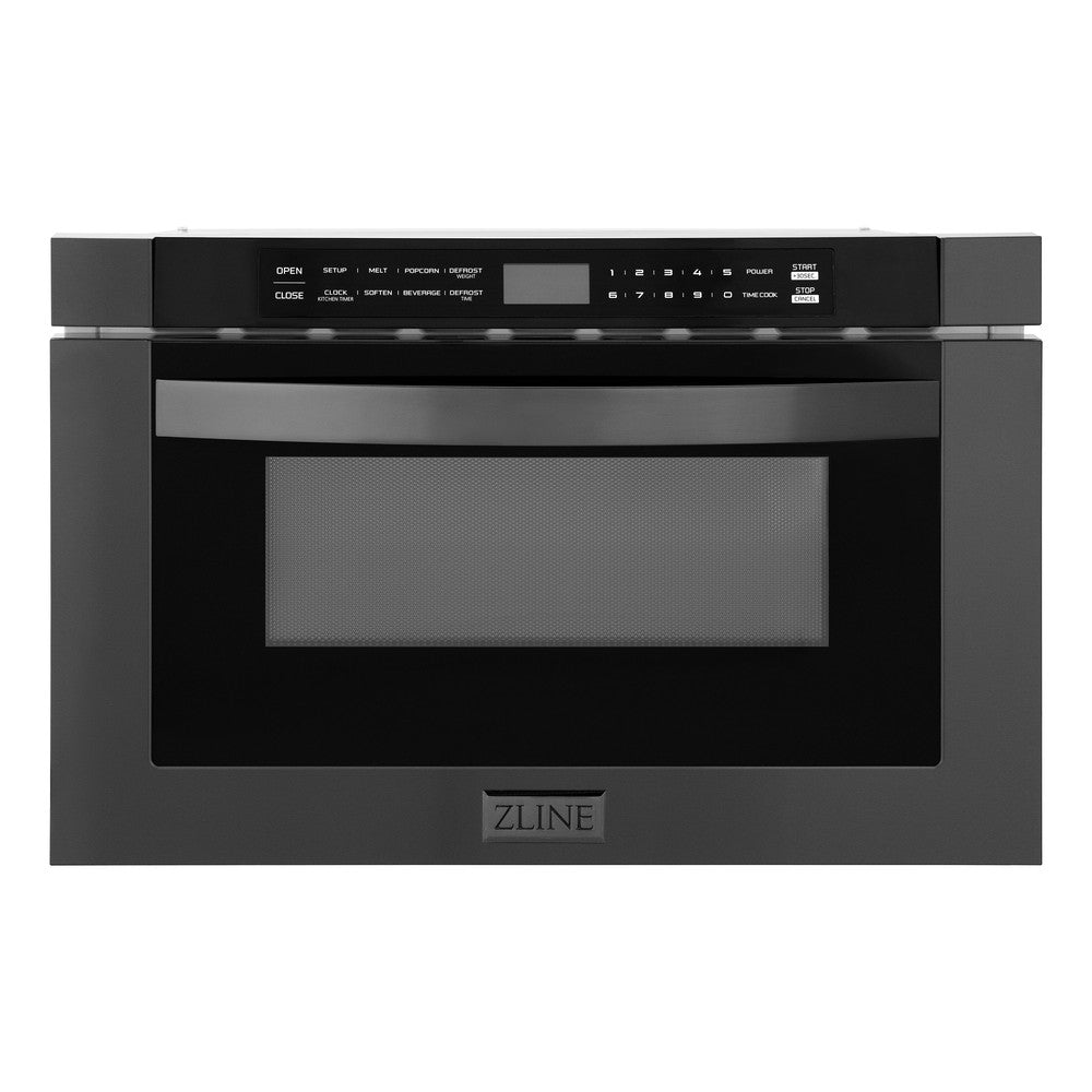 ZLINE 48-inch Black Stainless Steel Kitchen Package - Dual Fuel Range, Range Hood & Microwave Drawer (4KPR RABRH48 MW) | Premium Appliance Bundle for Modern Kitchens, Home Renovations & Chef-Inspired Cooking Spaces