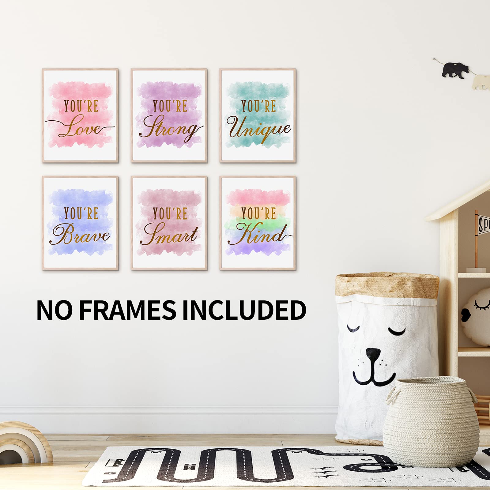 HOMANGA Kids Wall Art Posters - Set of 6 Unframed 8x10 Inch Prints for Teen Girls Room, Bedroom, Nursery & Playroom Decor - Anime Inspired Room Decorations for Birthday Gifts & Home Aesthetic