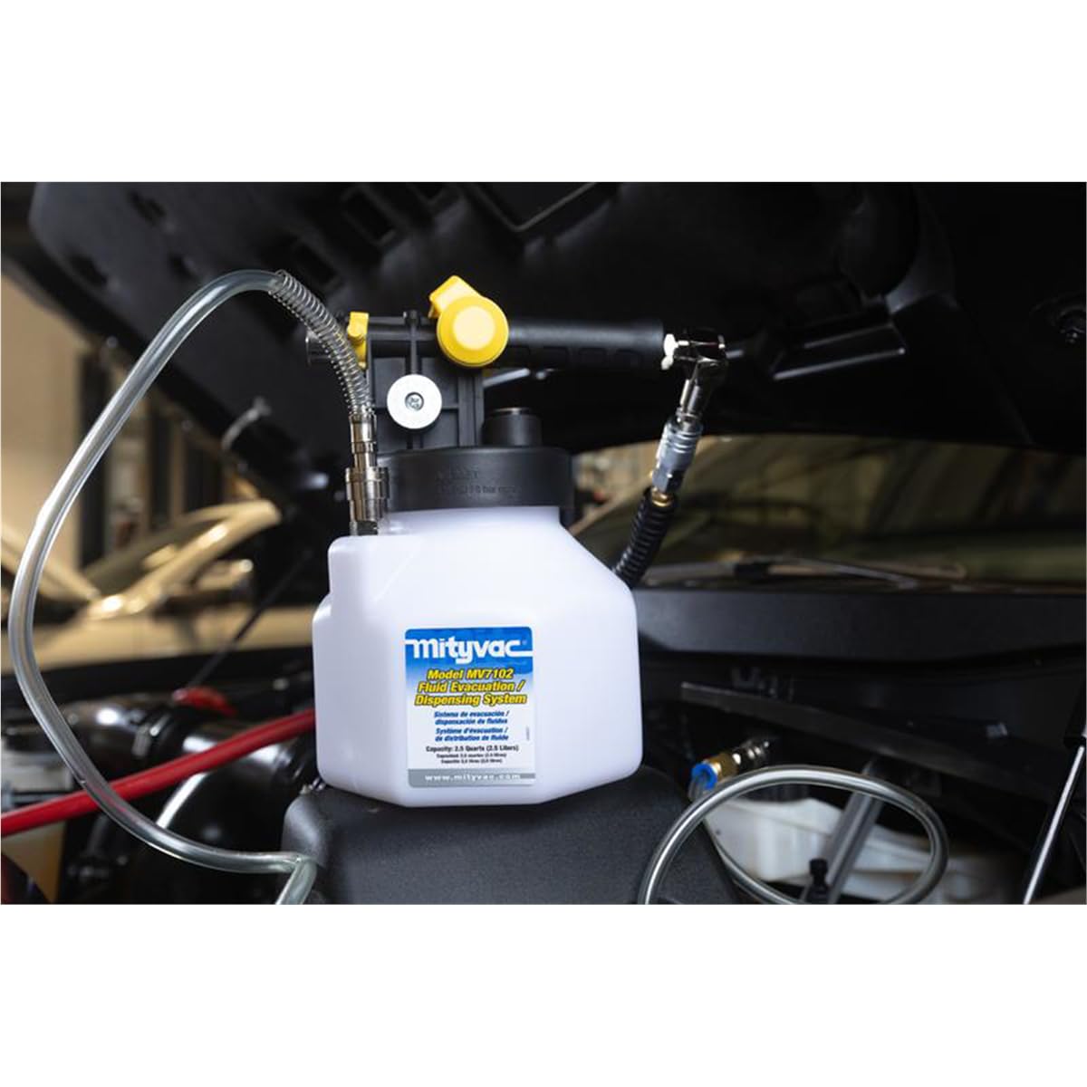 Mityvac MV7102 2.5 Quart Fluid Extractor Dispenser - 120 PSI Air-Powered for Evacuating, Refilling & Bleeding Hydraulic Brake/Clutch Systems | Ideal for Automotive Maintenance & Fluid Transfer in Garages or DIY Projects
