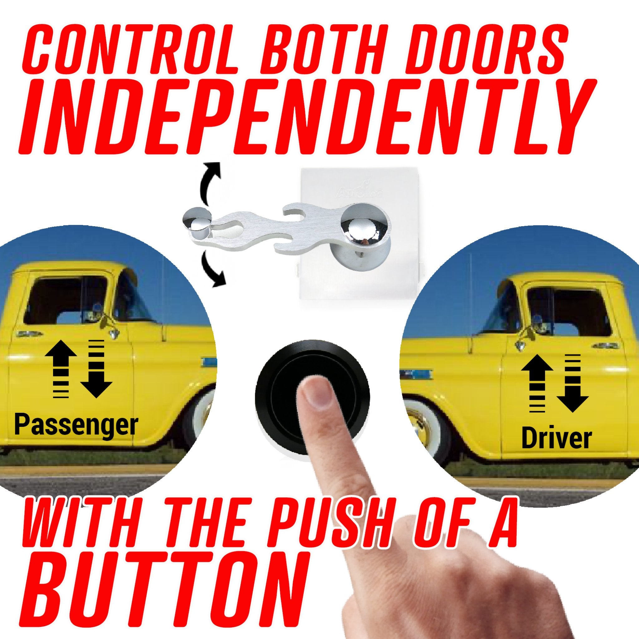 1905 Buick Model C Power Window Control Kit - 2 Windows from 1 Electric Crank Handle Switch - Classic Car Window Upgrade for Vintage Buick Restoration & Auto Enthusiasts