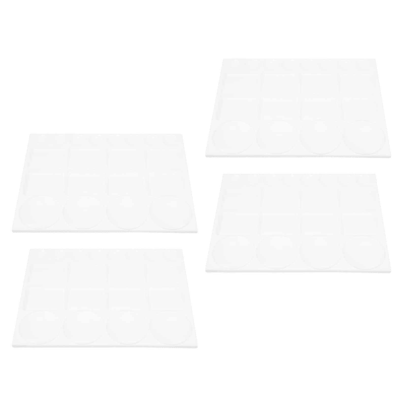 4Pcs Plastic Paint Palette Tray for Kids & Artists - Non-Slip Paint Mixing Tray for Watercolor, Acrylic & Oil Painting - Perfect for Art Classes, DIY Projects & Home Crafting