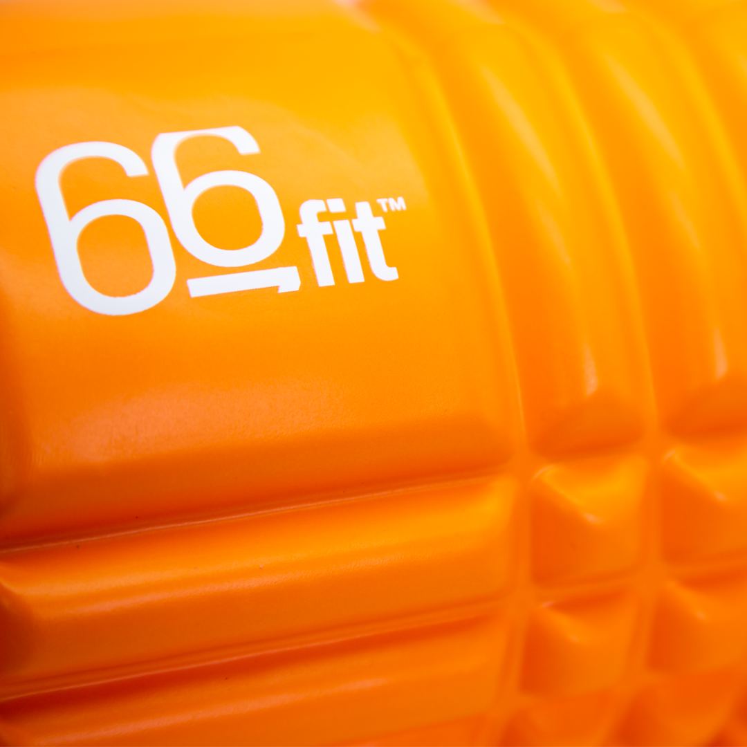 66Fit Massage Roller with Cap - 33cm Foam Roller for Muscle Recovery, Deep Tissue Massage, Yoga & Fitness - Perfect for Athletes, Gym Workouts & Post-Exercise Pain Relief