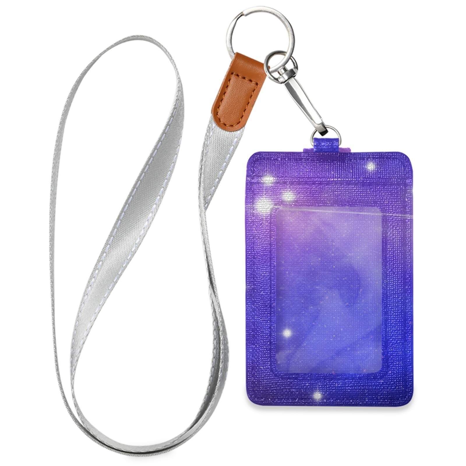 Aries Leather ID Badge Holder with Lanyard - Office & School Use
