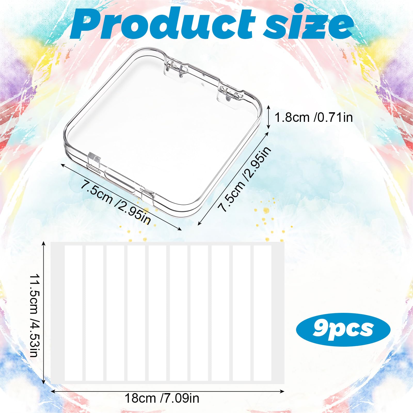 9-Pack Press On Nail Storage Box with 30 Double-Sided Adhesive Tapes - Acrylic Nail Organizer Display Case for Salon & Home Use - Perfect for Nail Artists, DIY Enthusiasts and Gift Giving