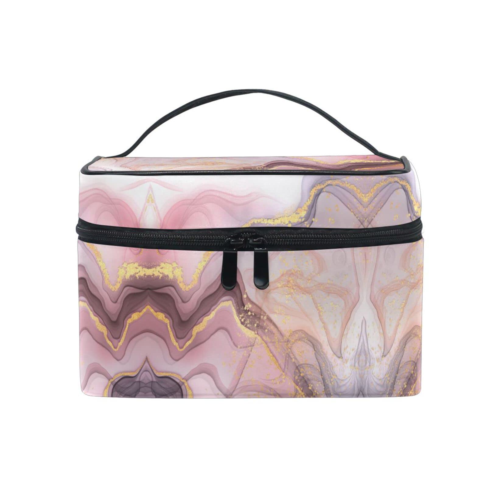 Exquisite Marble Ink Cosmetic Bag Organizer - Waterproof Zippered Makeup Pouch & Toiletry Case for Women & Girls | Perfect for Travel, Gym, and Daily Essentials Storage