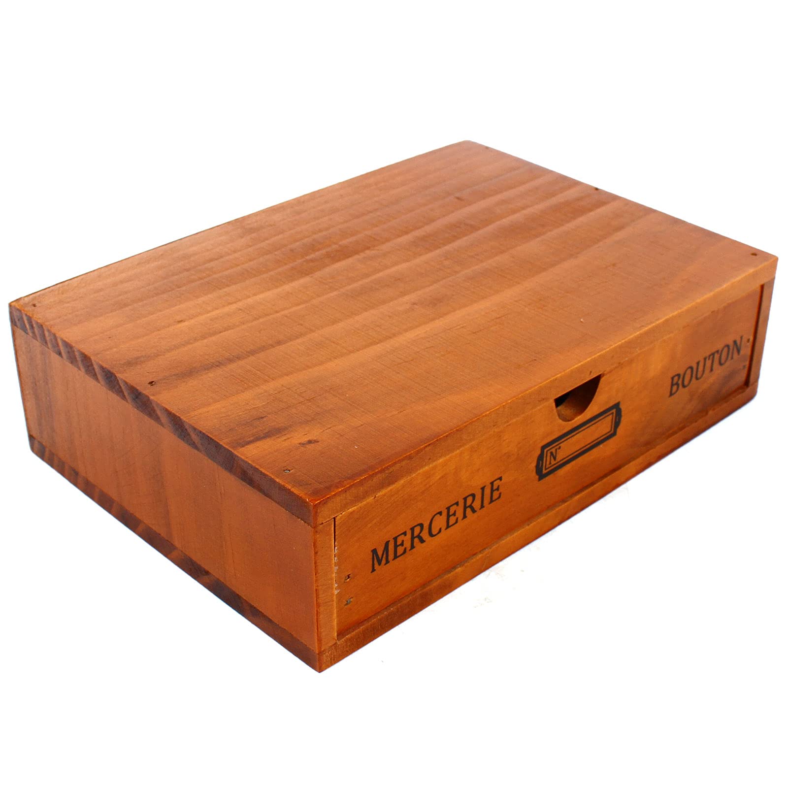 Vintage Wooden Storage Box - Small Wooden Crate Organizer for Jewelry, Toys, Remote Control | Rustic Desktop Drawer Cabinet | Home Office & Craft Room Organization Solution