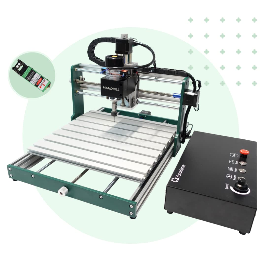 YoraHome Mandrill CNC Router 3036 with 3.5W Laser Engraver - Professional Wood Carving Machine for DIY Projects, Sign Making & Metal Engraving | Perfect for Home Workshops & Small Businesses
