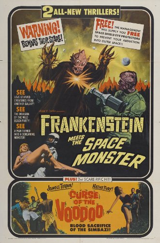 ArtFuzz Frankenstein Meets The Space Monster 11x17 Movie Poster - Vintage Style A | Classic Horror Film Collectible | Perfect for Home Theater Decor & Movie Memorabilia Displays
