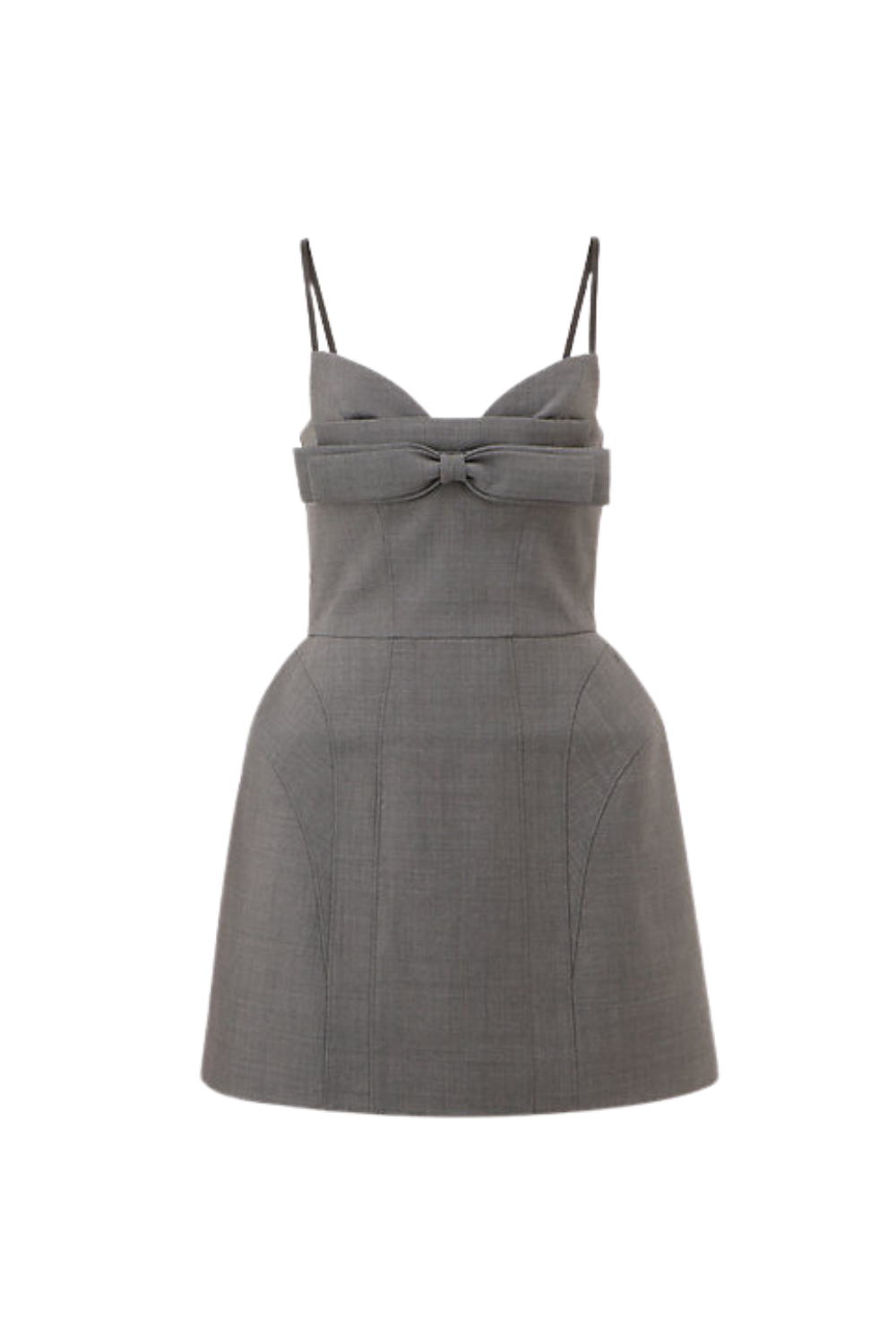 Ara Bella Grey Bow Embellished Mini Dress - Elegant Party & Cocktail Outfit for Women