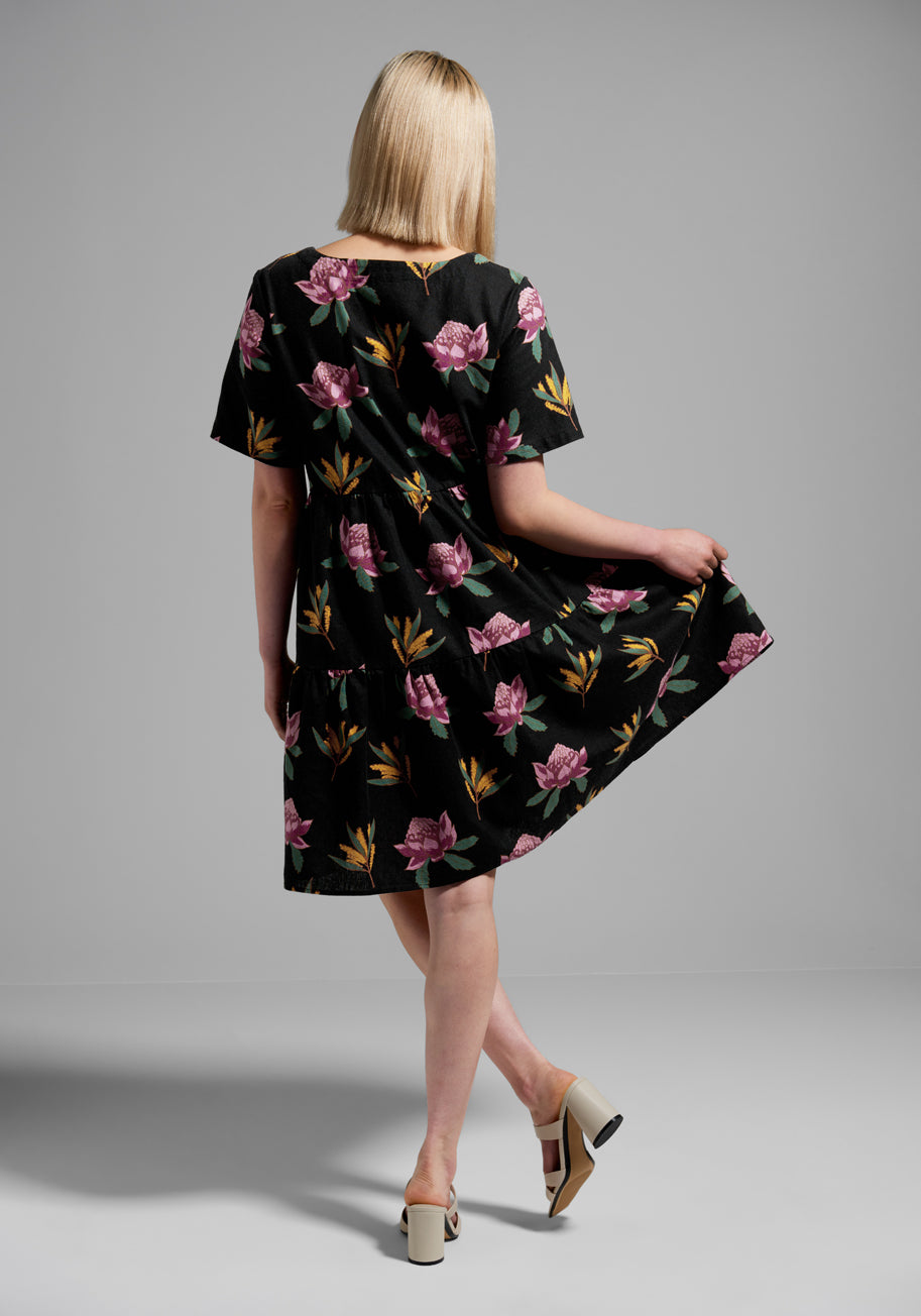 Bouquets Gone Wild Babydoll Dress - Floral Lace Mini Dress for Women, Perfect for Date Night & Summer Parties
