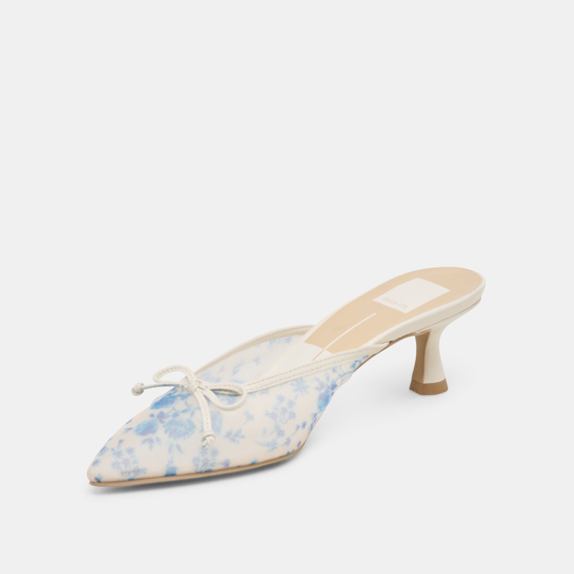 CLEO Women's Blue Floral Mesh High Heels - Elegant Party Shoes for Weddings, Dances & Special Occasions