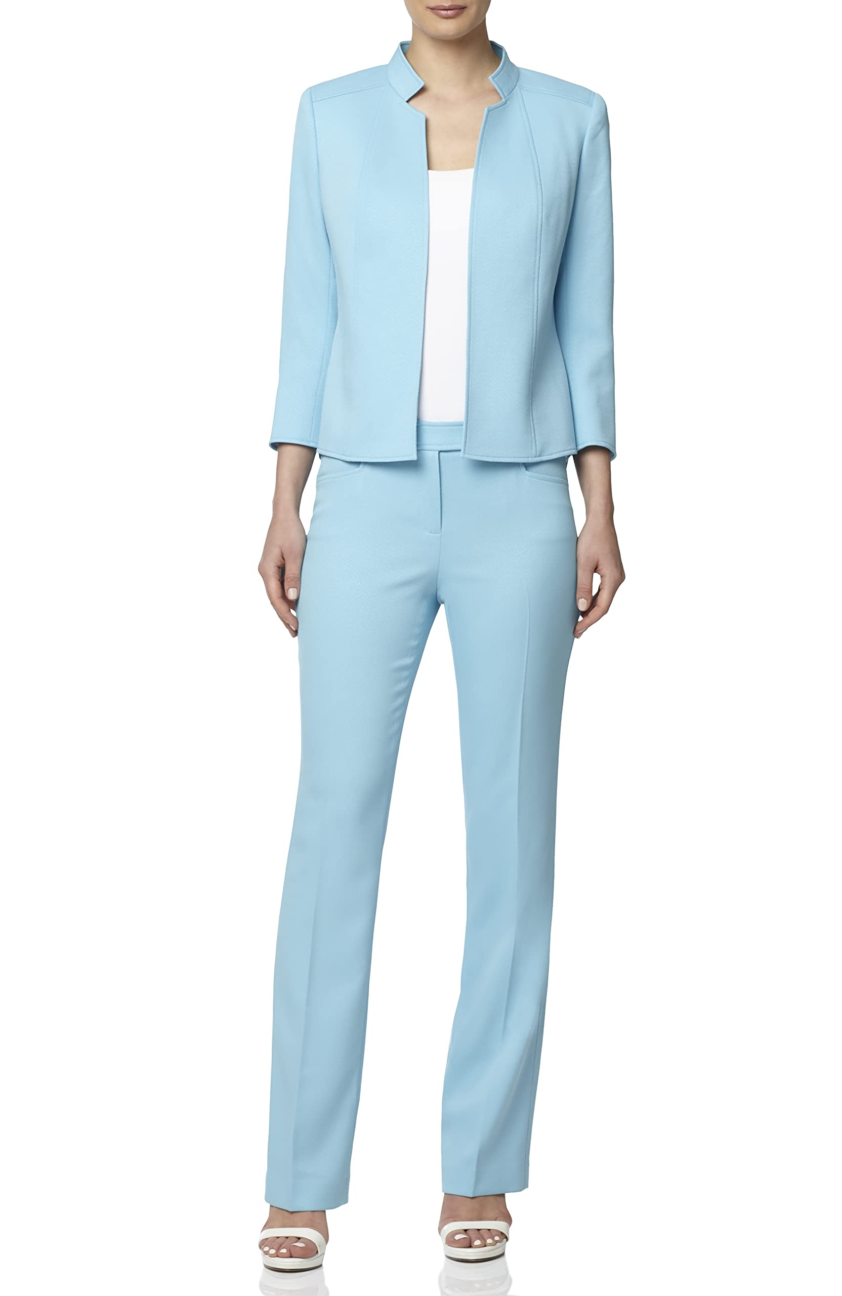 Anne Klein Women's Cropped Stand Collar Jacket - Lightweight Blazer for Office, Business & Casual Wear | Stylish Tailored Fit for Work & Everyday Outfits