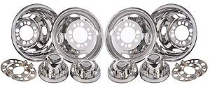 The Wheel Group WS-313U Duallie Wheel Simulators - Premium Chrome Hub Covers for Trucks & Trailers - Enhance Vehicle Appearance & Protection (Ideal for Long-Haul, Commercial Fleets & RV Owners)
