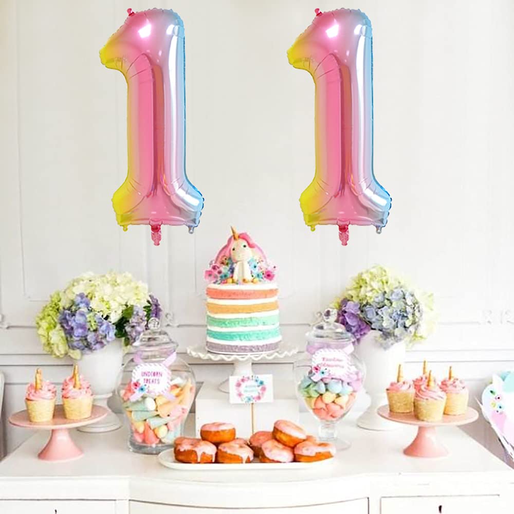 Xihuimay 40 Inch Large Number 11 Balloons - Gradient Digital Alphabet Balloons for Birthday Parties, Weddings, Bridal Showers & Bachelorette Events - Helium Ready Party Decorations (Perfect for Milestone Celebrations, Anniversary Decor & Photo Backdrops)