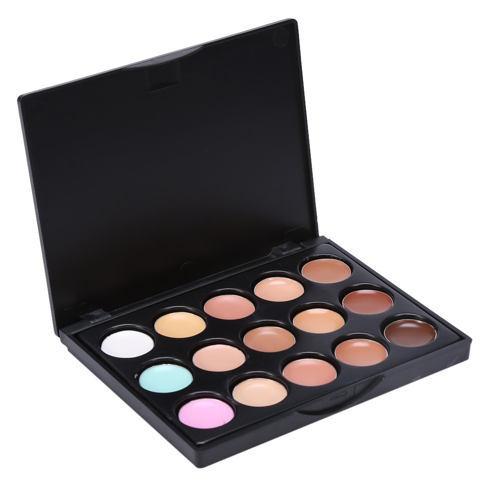 15 Color Professional Concealer Palette - Full Coverage Cream Concealer for Face & Under Eyes - Makeup Kit for Contouring, Highlighting & Dark Circle Correction (Great for Daily Use & Special Occasions)