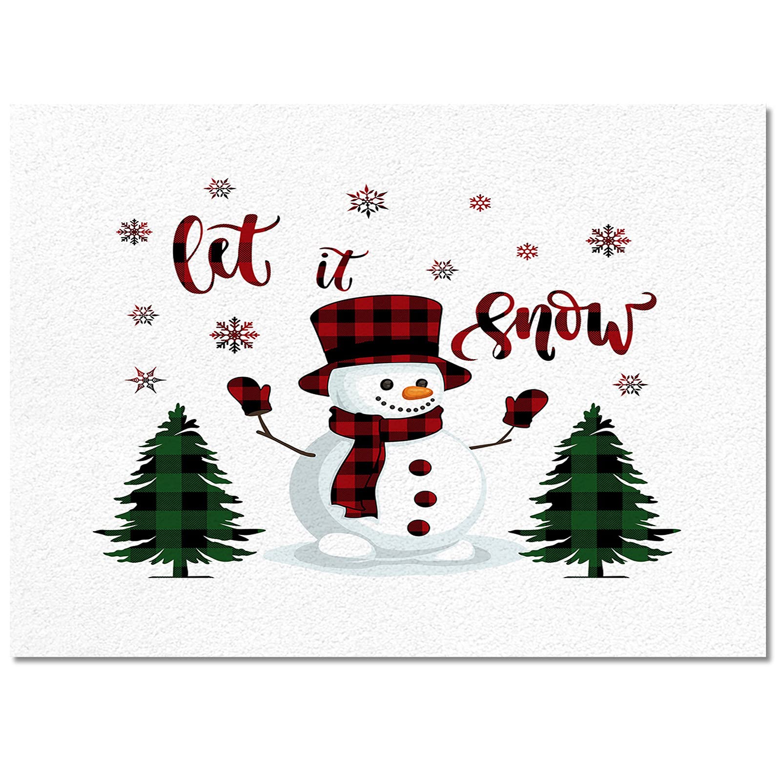 5'x8' Snowman Christmas Tree Washable Area Rug - Soft Holiday Carpet for Dining Room, Living Room, Bedroom & Kitchen - Festive Floor Mat for Xmas Decor, Table Setting & Cozy Home