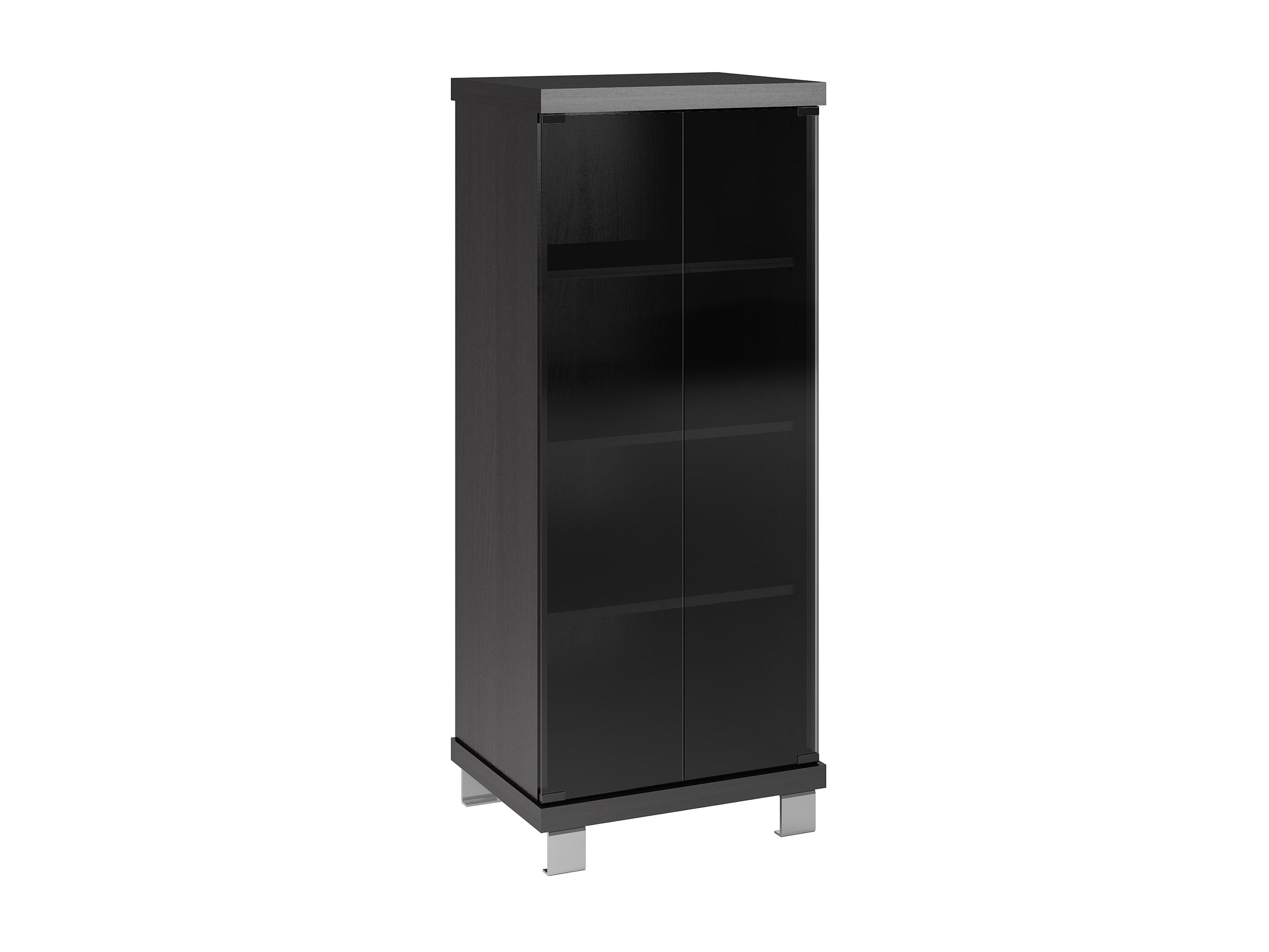 Wooden Media Storage Cabinet with Doors - Organize DVDs, Books & Electronics in Living Room or Home Office
