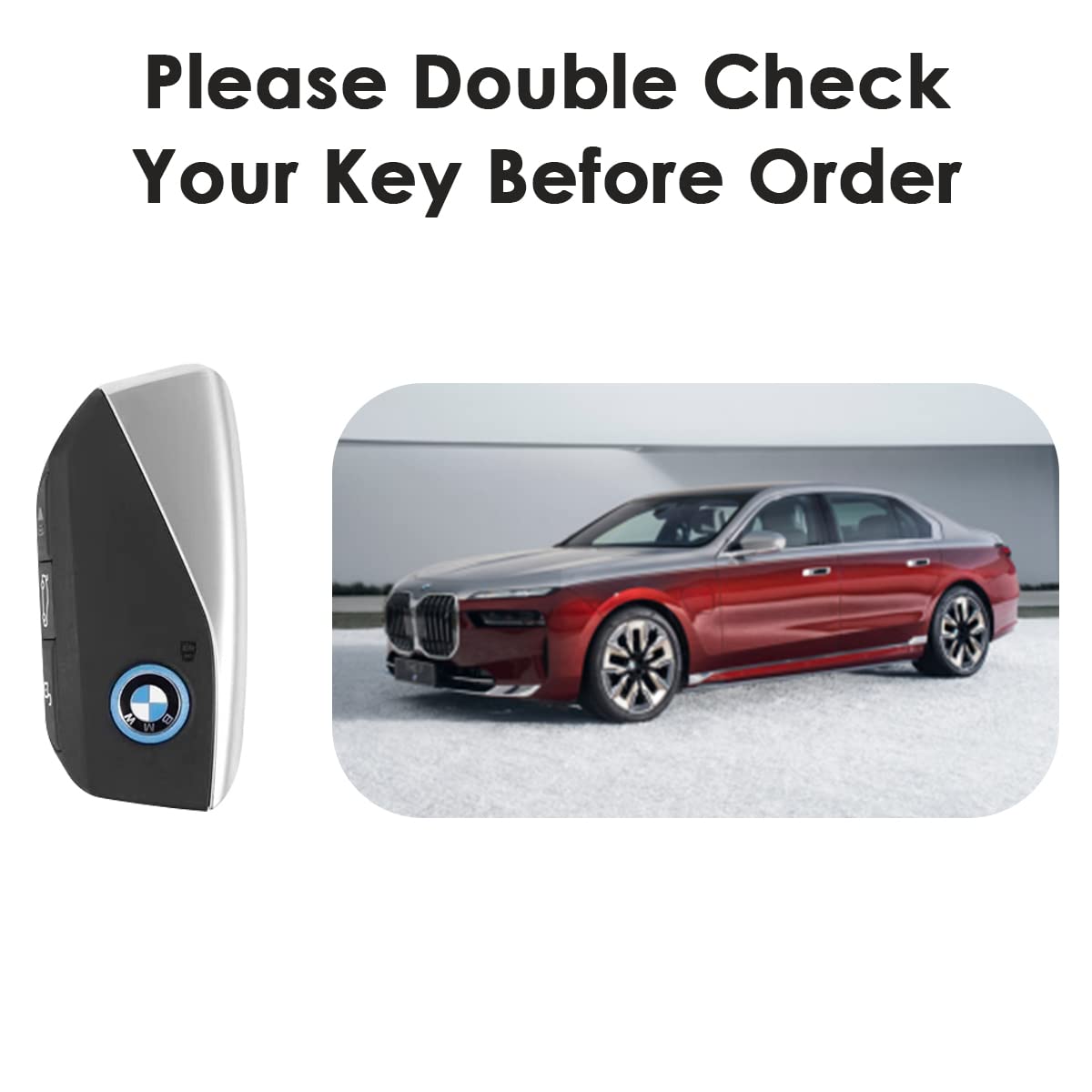 Premium Genuine Leather BMW Key Fob Cover - Compatible with 2023 BMW i7, X5, X7, xi7 Series - Protective Remote Key Case with Keychain - Perfect for Daily Use, Travel & Car Enthusiasts