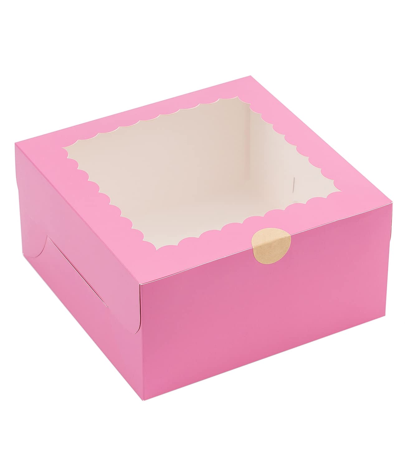 Bekoetoz 20-Pack 10x10x5 Inch Pink Bakery Boxes with Clear Window - Perfect for Cupcakes, Pastries, Donuts, Muffins, Chocolate Covered Strawberries & Pies - Ideal for Bakeries, Dessert Shops, Catering & Gift Packaging