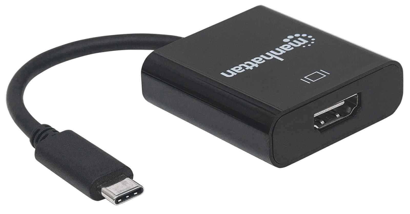 Manhattan 151788 USB Type C to HDMI/VGA Graphic Adapter - 4K Ultra HD Video Converter for Laptop, MacBook, Tablet - Perfect for Home Office, Presentations & Gaming