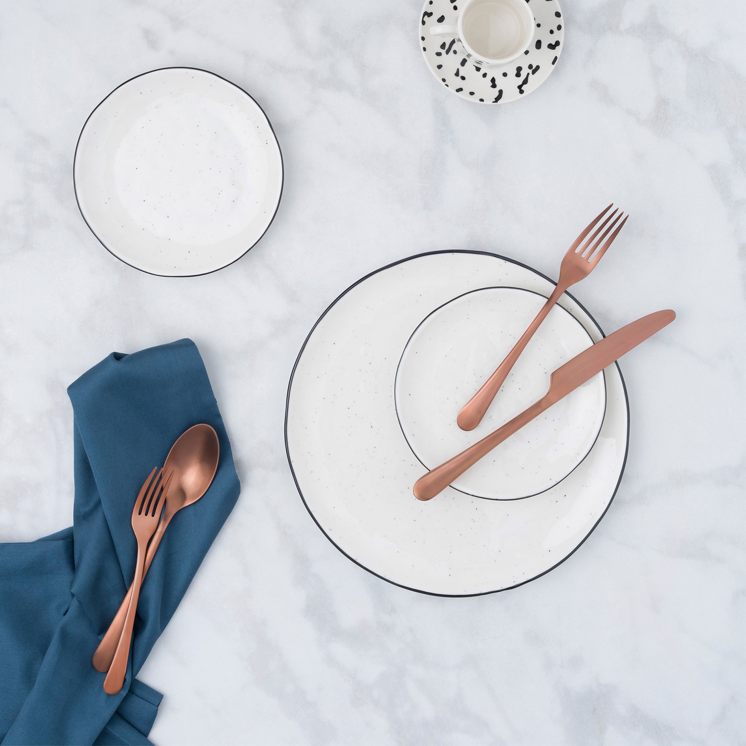 Mirabella Copper Titanium Satin 20-Piece Flatware Set - Elegant Stainless Steel Cutlery for Dining, Wedding Gifts & Home Entertaining