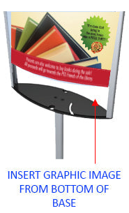 Convex Sign Holder - Single Pole Floor Stand for Posters & Displays | Perfect for Retail Stores, Trade Shows & Events