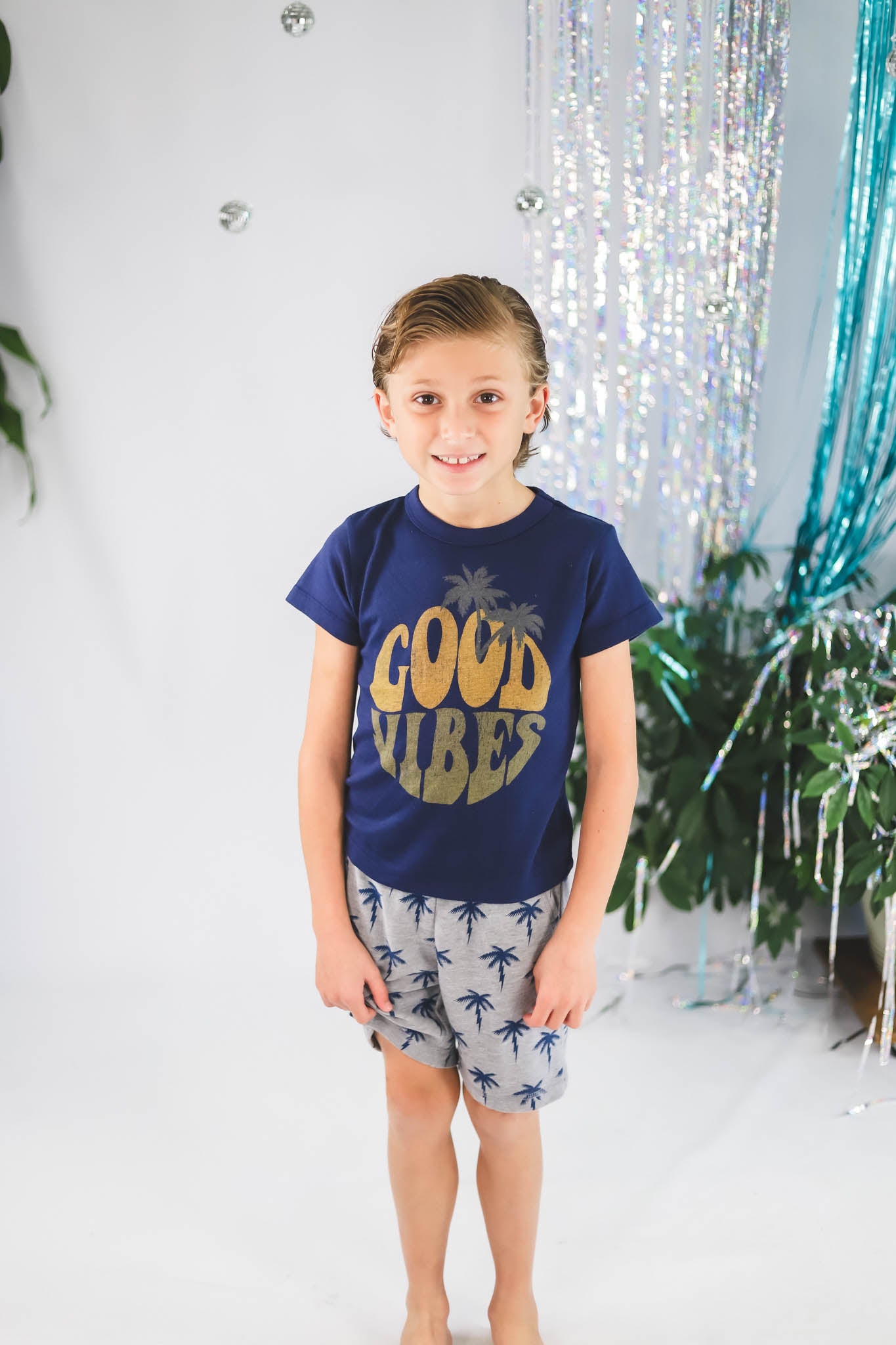 Good Vibes Graphic Tee for Toddler Boys - Soft Cotton Cute T-Shirt for Playdates & Everyday Wear
