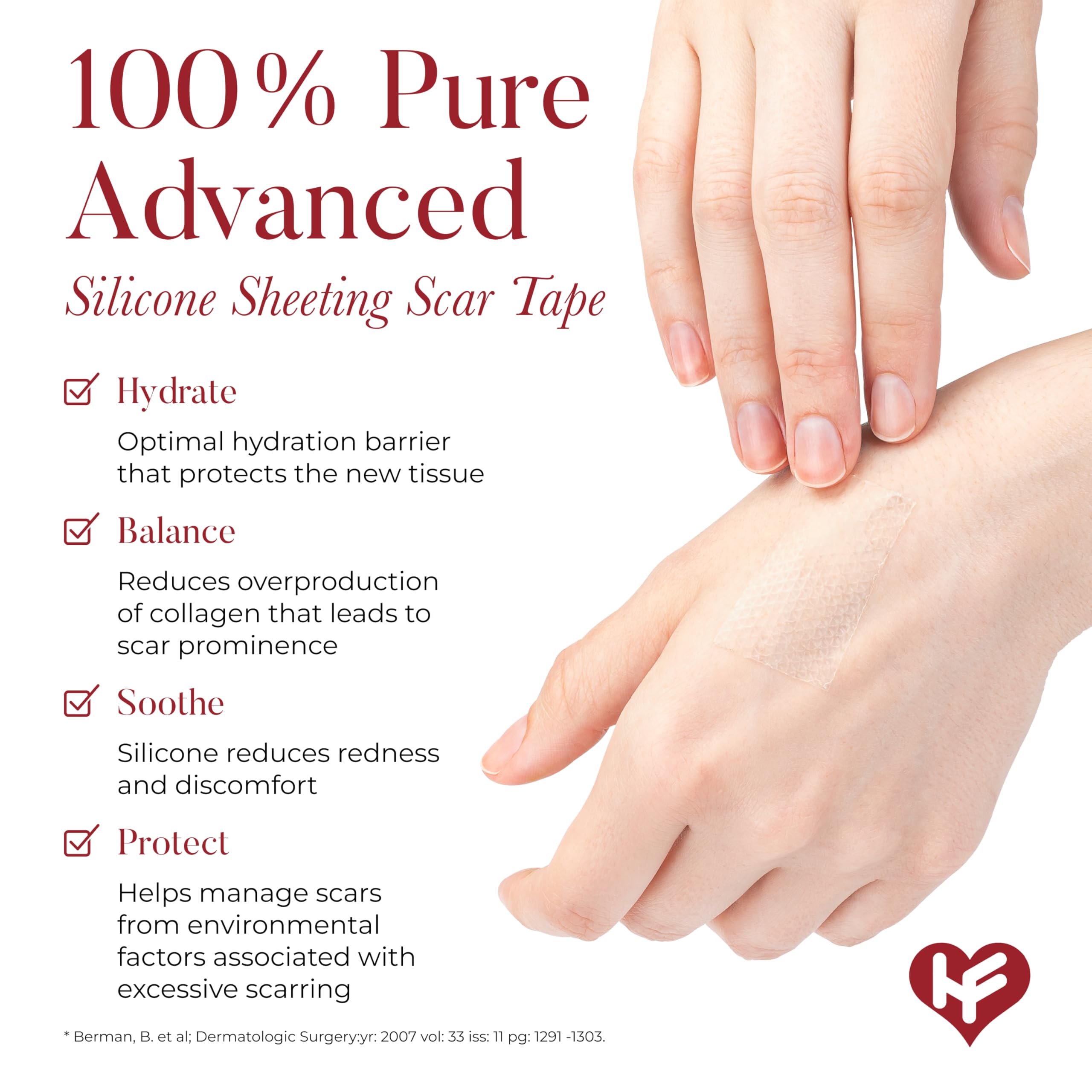 Physician Formulated Silicone Scar Sheets - Medical Grade Scar Tape for Surgery, C-Section, Keloids & Hypertrophic Scars - Reusable Scar Removal Patches for Post-Surgery Recovery & Skin Repair - Perfect for Daily Wear & Fading Old Scars