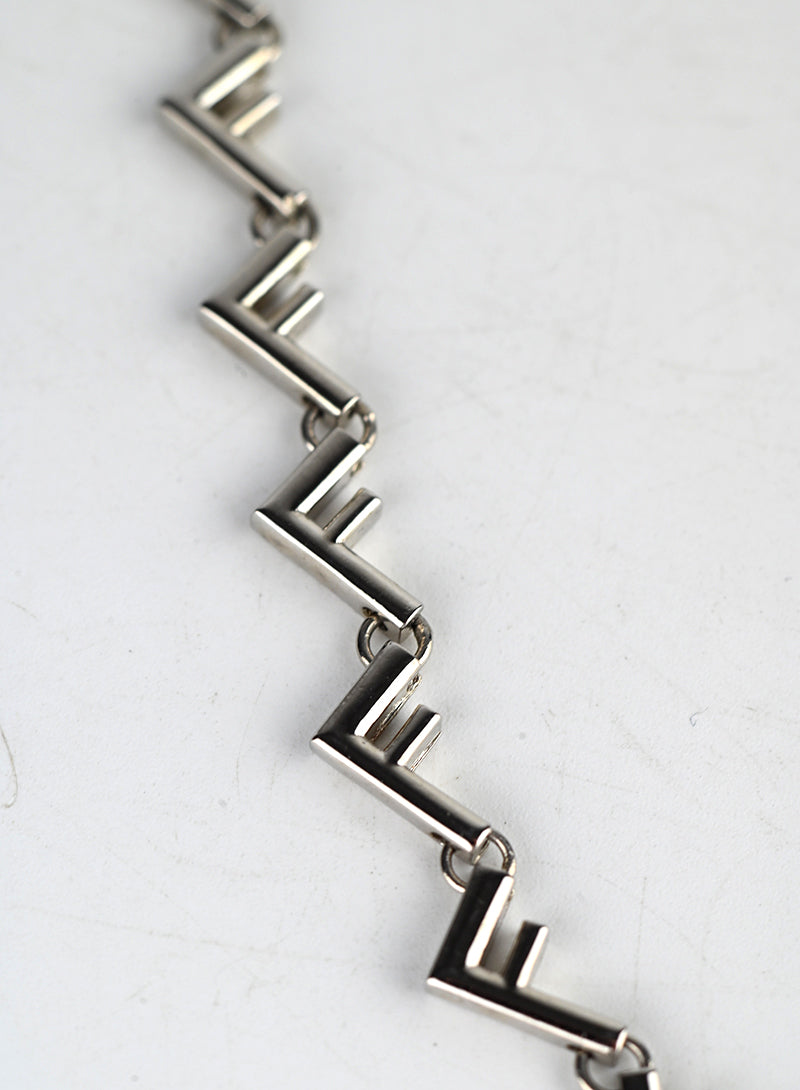 Fendi Five Silver Necklace for Women - Elegant Italian Designer Jewelry for Parties, Weddings & Special Occasions