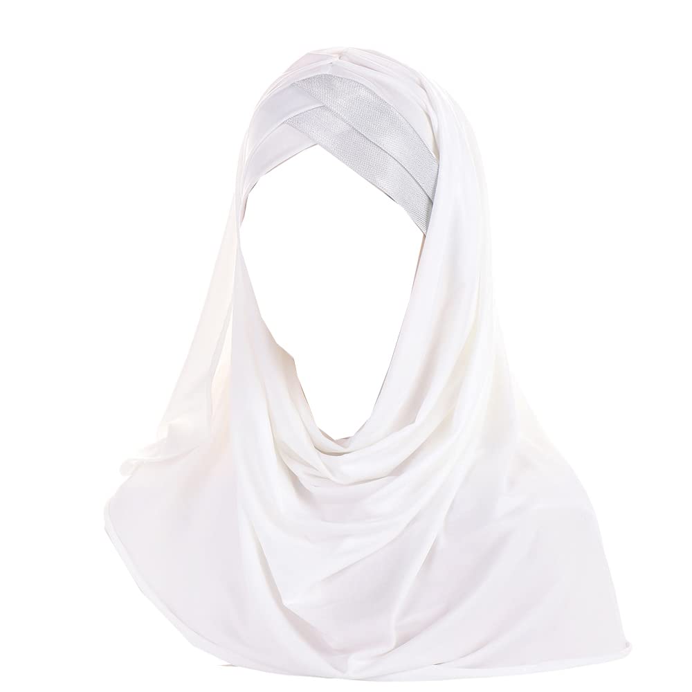 Sparkly Muslim Hijab Scarf - Elegant Shiny Head Wrap for Women, Islamic Long Turban Cap & Head Cover - Perfect for Prayer, Parties, and Everyday Wear