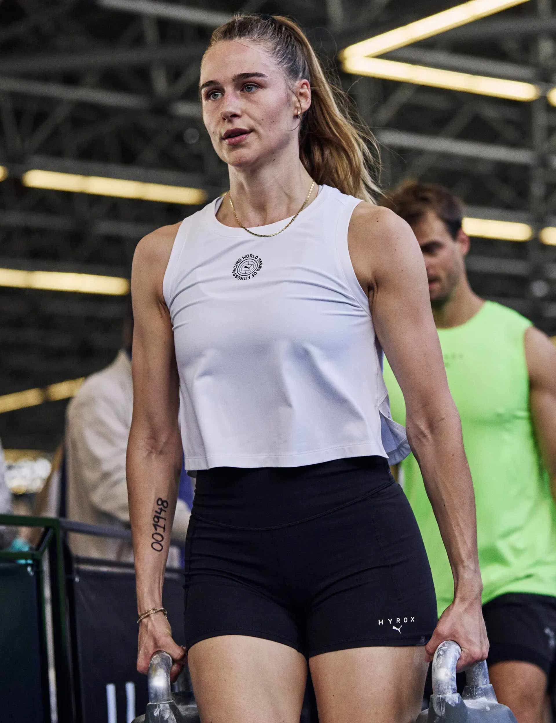 Puma x Hyrox Cloudspun Sleeveless Workout Top for Women - Breathable White Tank Top for Cross Training, Gym & Running | Lightweight Athletic Shirt for High-Intensity Workouts