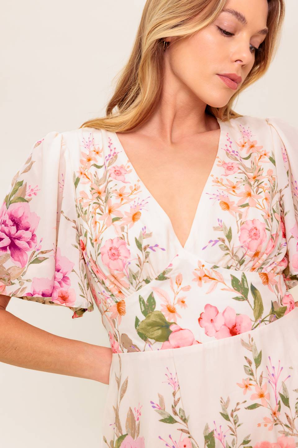 IMANI Floral Printed Mini Dress - Light Pink Summer Dress for Women, Perfect for Beach Vacations, Parties & Date Nights