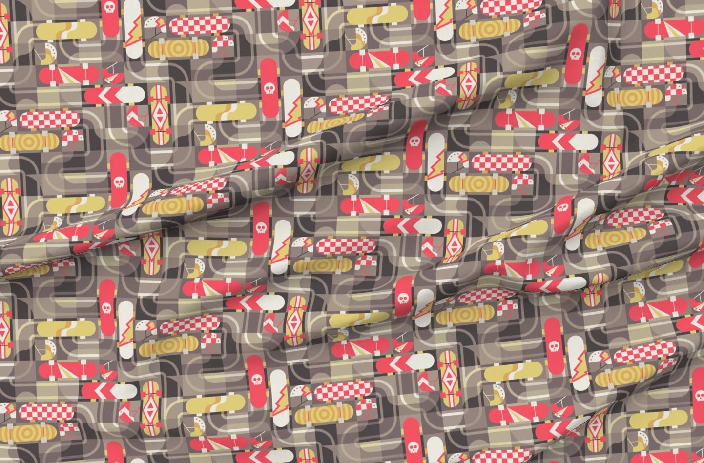 Skate Sports Boardsports Printed Minky Fabric Fat Quarter - Soft Plush Material for Sewing Baby Blankets, Quilt Backing & DIY Projects - Perfect for Nursery Decor, Gift Making & Crafting
