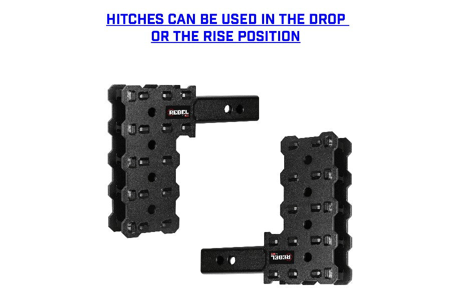 GEN Y Hitch Rebel X Tactical Drop Hitch with Platinum Ball Mount - 5 Adjustable Positions, 2in Shank, 7in Drop, 7000lb Tow Capacity - Perfect for Off-Road Trucks, Trailers & Heavy-Duty Towing