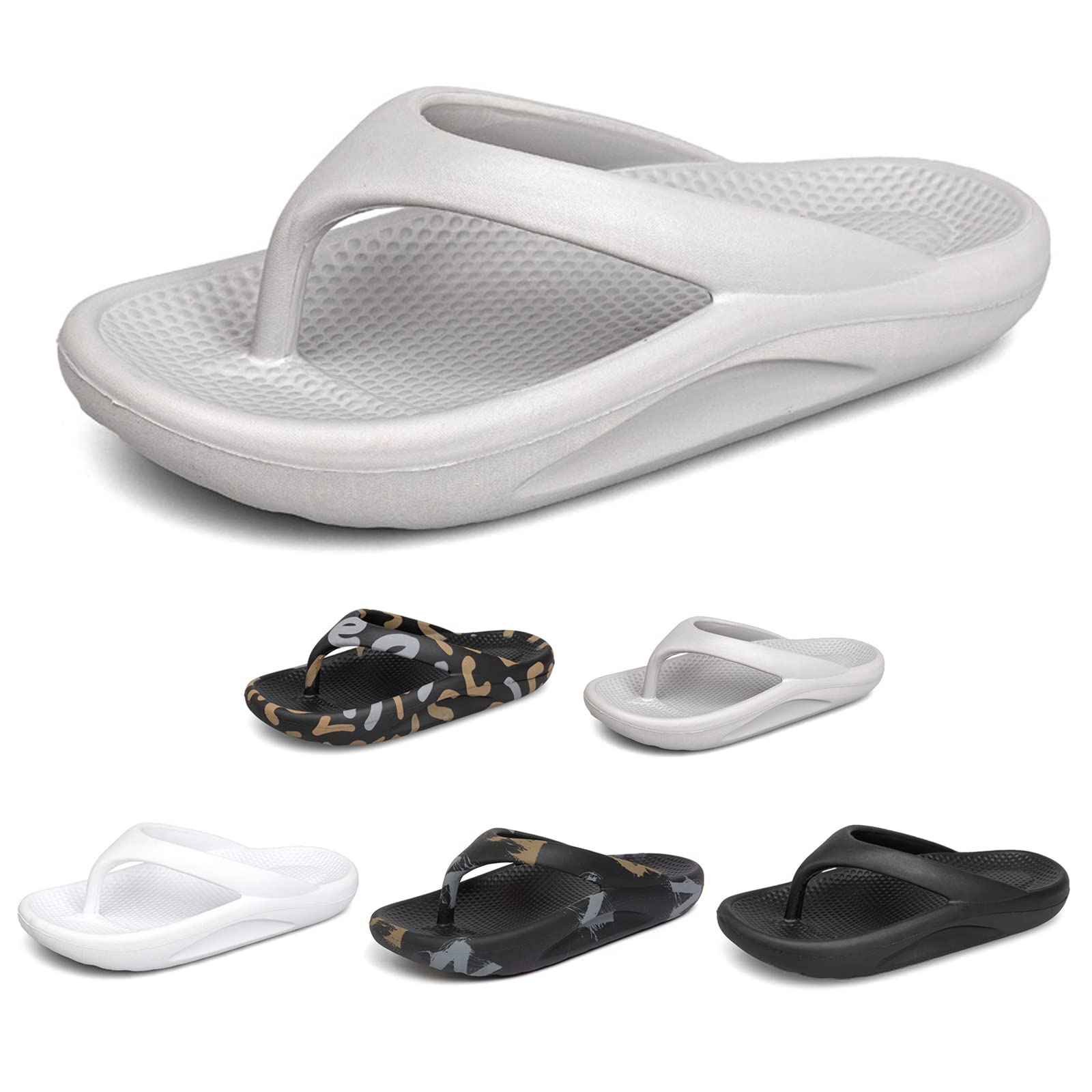 **Women's & Men's Orthotic Flip Flop Sandals with Arch Support - Soft Pillow Slides for Summer Comfort - Indoor & Outdoor Slippers for Beach, Pool, and Home Use**