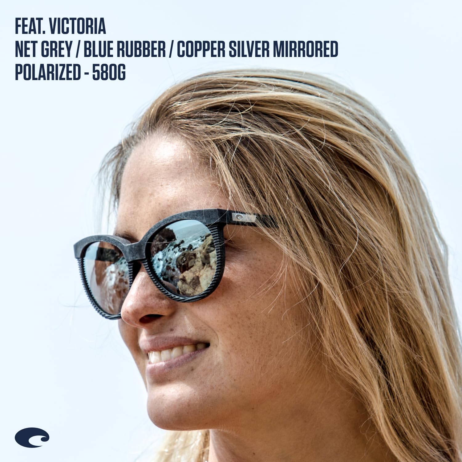 Costa Del Mar Women's Victoria Rectangular Polarized Sunglasses - UV Protection, Lightweight Frame - Perfect for Beach, Driving & Outdoor Activities