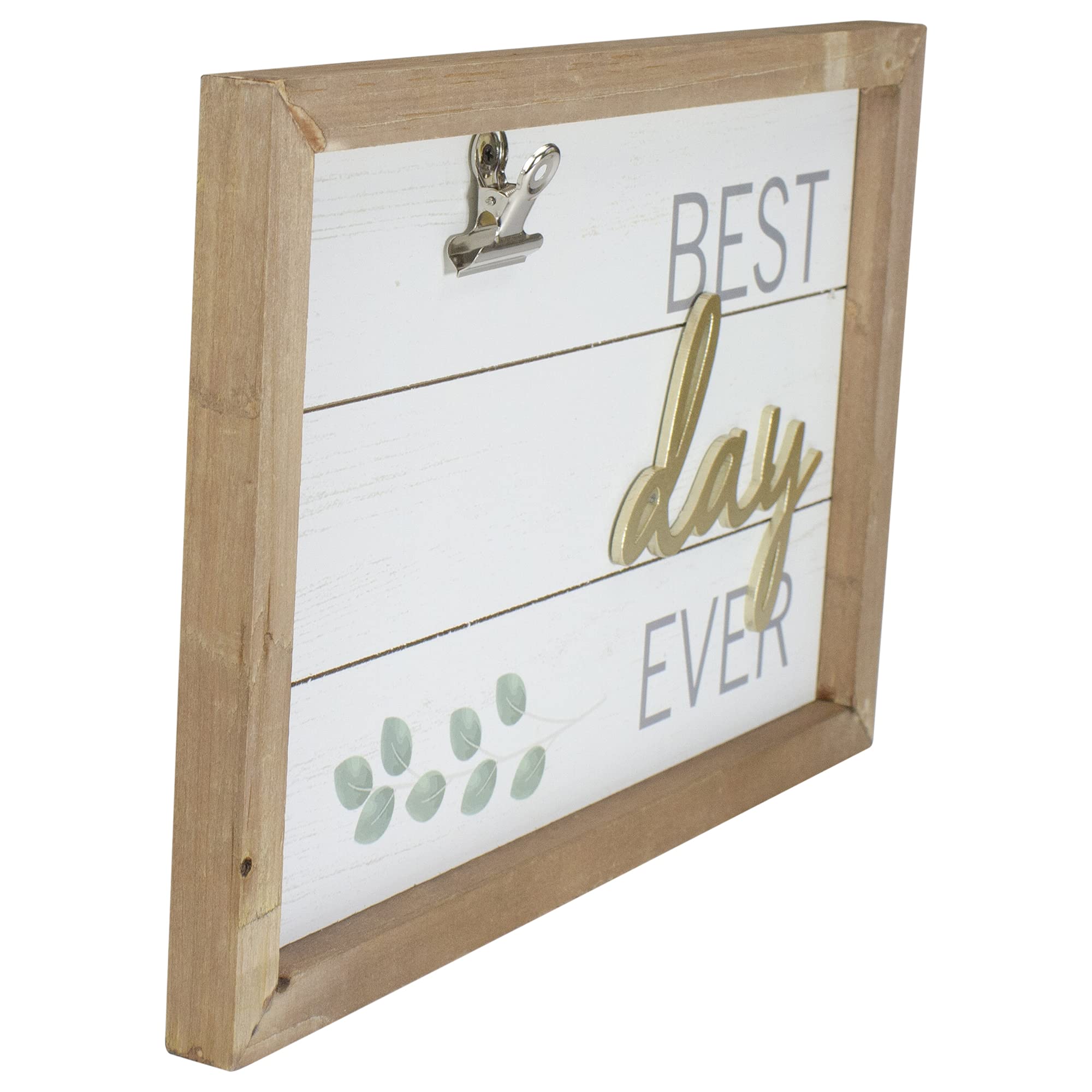 Best Day Ever Framed Photo Clip Wall Art - 11.75 Inch Picture Frame with Hanging Hook for Home Decor, Office, Bedroom & Gift Giving